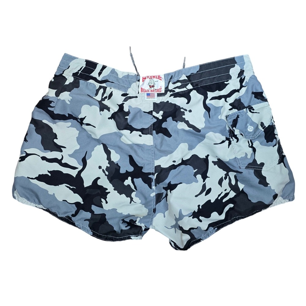 Vintage Birdwell Beach Britches Gray Camouflage Swim Trunks Womens Size‎ 2XL 3XL